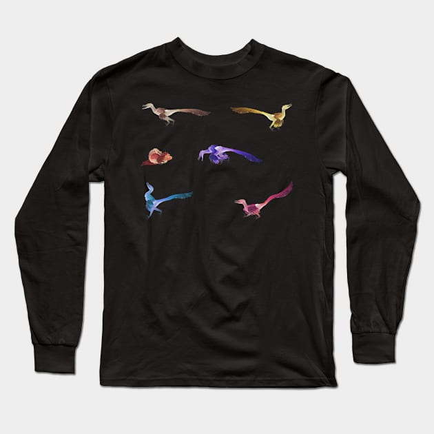 Color Velociraptors! 4 Long Sleeve T-Shirt by KO-of-the-self